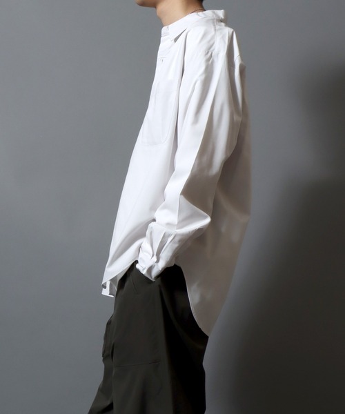 ANPAS（アンパス）の「Cool-touch broadcloth long-sleeve shirt / レギュラーカラーブロードシャツ メンズ 長袖シャツ 無地 / ピンストライプ（シャツ/ブラウス・メンズ・ブルー系その他/ブルー/グリーン/グレー系その他/ホワイト・L/XL/M）」の16枚目の写真