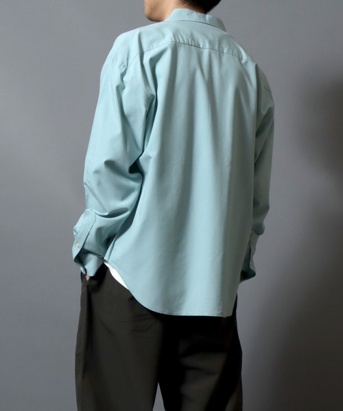 ANPAS（アンパス）の「Cool-touch broadcloth long-sleeve shirt / レギュラーカラーブロードシャツ メンズ 長袖シャツ 無地 / ピンストライプ（シャツ/ブラウス・メンズ・ブルー系その他/ブルー/グリーン/グレー系その他/ホワイト・L/XL/M）」の18枚目の写真