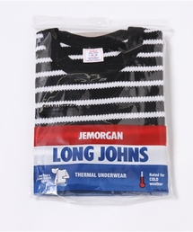 【JEMORGAN】先染めボーダーワッフル長袖クルーネックTシャツ