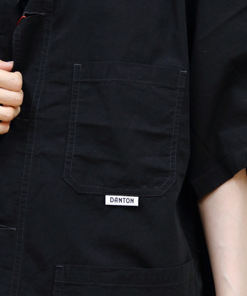 DANTON(ダントン)の「DANOTN/ダントン カバーオールショートスリーブシャツ COVERALL SHORT SLEEVE SHIRT DT-B0239 MUG(シャツ/ブラウス・メンズ・ネイビー/ブラック・42/40)」の4枚目の写真
