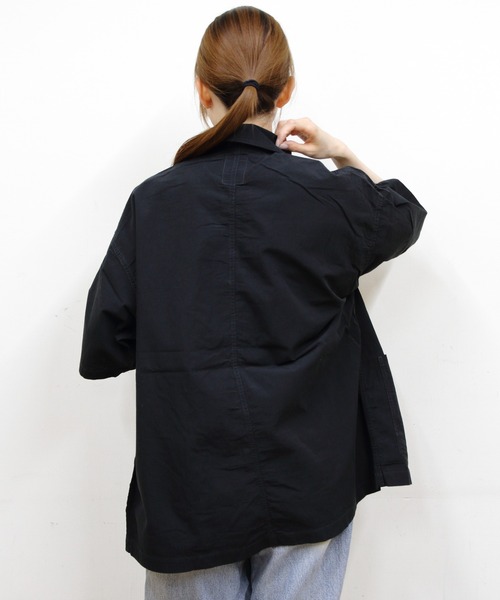 DANTON(ダントン)の「DANOTN/ダントン カバーオールショートスリーブシャツ COVERALL SHORT SLEEVE SHIRT DT-B0239 MUG(シャツ/ブラウス・メンズ・ネイビー/ブラック・42/40)」の6枚目の写真