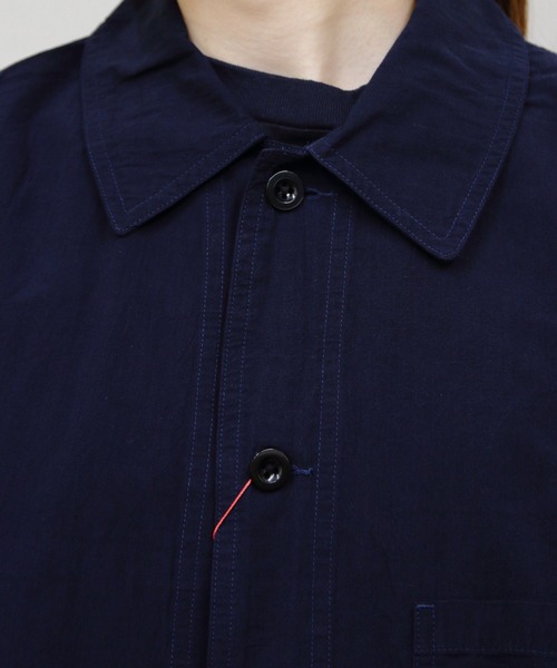 DANTON(ダントン)の「DANOTN/ダントン カバーオールショートスリーブシャツ COVERALL SHORT SLEEVE SHIRT DT-B0239 MUG(シャツ/ブラウス・メンズ・ネイビー/ブラック・42/40)」の8枚目の写真