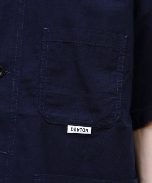 DANTON(ダントン)の「DANOTN/ダントン カバーオールショートスリーブシャツ COVERALL SHORT SLEEVE SHIRT DT-B0239 MUG(シャツ/ブラウス・メンズ・ネイビー/ブラック・42/40)」の9枚目の写真