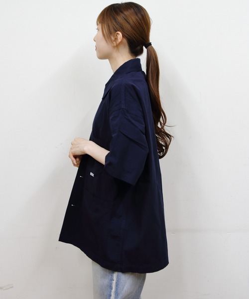 DANTON(ダントン)の「DANOTN/ダントン カバーオールショートスリーブシャツ COVERALL SHORT SLEEVE SHIRT DT-B0239 MUG(シャツ/ブラウス・メンズ・ネイビー/ブラック・42/40)」の11枚目の写真