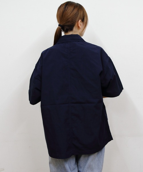 DANTON(ダントン)の「DANOTN/ダントン カバーオールショートスリーブシャツ COVERALL SHORT SLEEVE SHIRT DT-B0239 MUG(シャツ/ブラウス・メンズ・ネイビー/ブラック・42/40)」の12枚目の写真