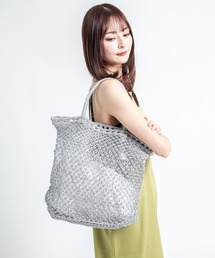 【The Bagmati/ザバグマティ】かごバッグ メタリックコード マクラメ編み