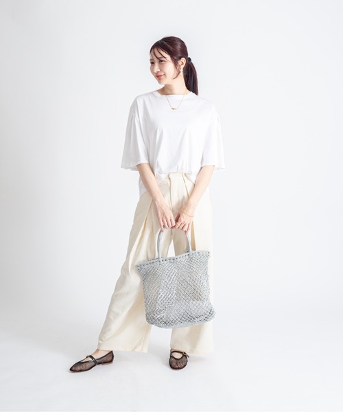 The Bagmati(ザバグマティ)の「【The Bagmati/ザバグマティ】かごバッグ メタリックコード マクラメ編み(かごバッグ・レディース・ホワイトゴールド/シルバー・FREE)」の8枚目の写真