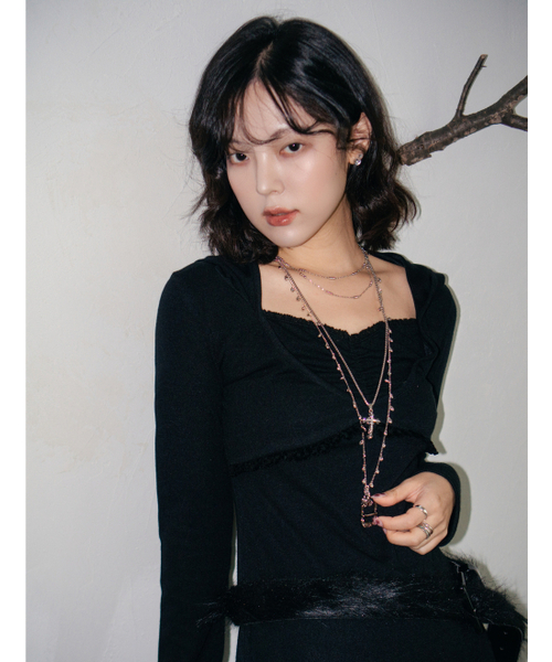 MIMI MONDE(ミミモンド)の「Lace hoodie dress(Black)(ワンピース・レディース・その他・FREE)」の6枚目の写真