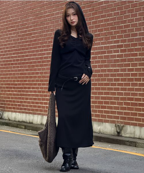 MIMI MONDE(ミミモンド)の「Lace hoodie dress(Black)(ワンピース・レディース・その他・FREE)」の3枚目の写真