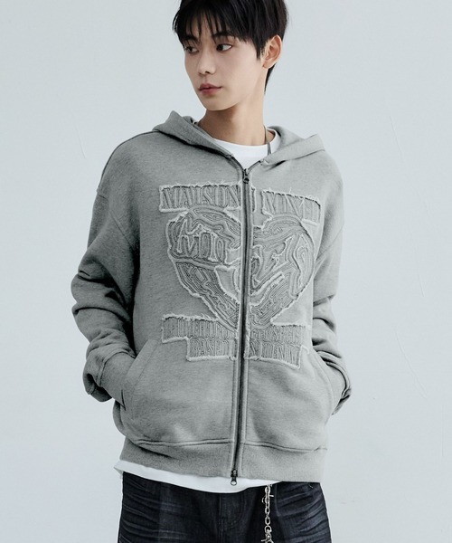 ALAND(エーランド)の「MAISON MINED/APPLIQUE ジップ(スウェット・メンズ・ネイビー/グレー・SMALL/MEDIUM)」の7枚目の写真