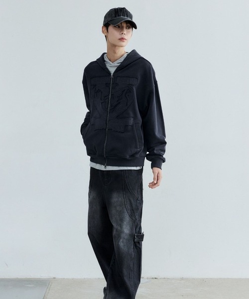 ALAND(エーランド)の「MAISON MINED/APPLIQUE ジップ(スウェット・メンズ・ネイビー/グレー・SMALL/MEDIUM)」の9枚目の写真
