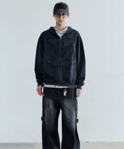 ALAND(エーランド)の「MAISON MINED/APPLIQUE ジップ(スウェット・メンズ・ネイビー/グレー・SMALL/MEDIUM)」の10枚目の写真