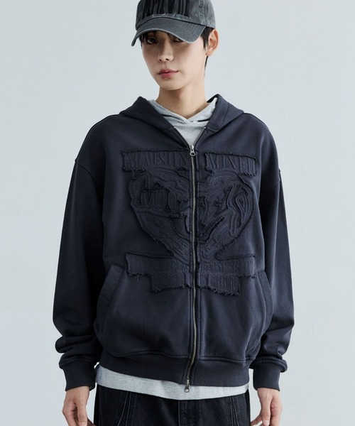 ALAND(エーランド)の「MAISON MINED/APPLIQUE ジップ(スウェット・メンズ・ネイビー/グレー・SMALL/MEDIUM)」の13枚目の写真