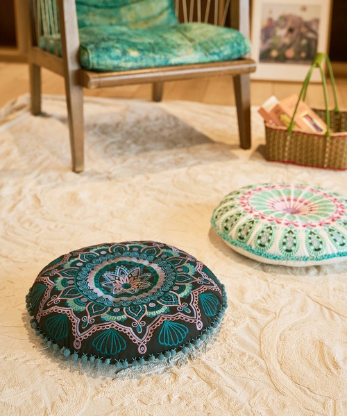 チャイハネ（チャイハネ）の「【チャイハネ】ジャスタ刺繍クッション（クッション/クッションカバー・レディース・ミント/ネイビー/オレンジ/ピンク・FREE）」の12枚目の写真