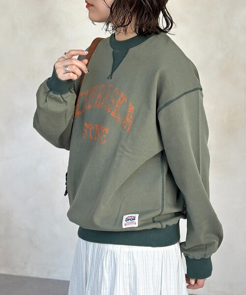 CPCM（シーピーシーエム）の「古着ライクロゴスウェット（Tシャツ/カットソー・メンズ・グリーン/ネイビー/オレンジ・MEDIUM/LARGE）」の5枚目の写真