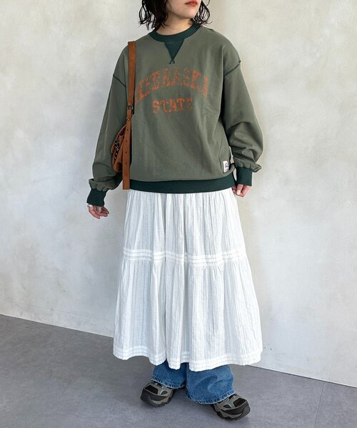 CPCM（シーピーシーエム）の「古着ライクロゴスウェット（Tシャツ/カットソー・メンズ・グリーン/ネイビー/オレンジ・MEDIUM/LARGE）」の8枚目の写真