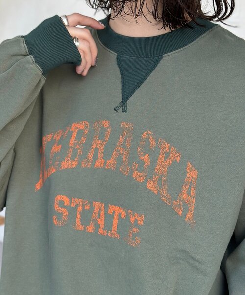 CPCM（シーピーシーエム）の「古着ライクロゴスウェット（Tシャツ/カットソー・メンズ・グリーン/ネイビー/オレンジ・MEDIUM/LARGE）」の9枚目の写真