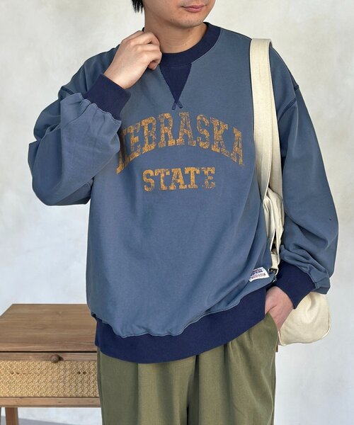 CPCM（シーピーシーエム）の「古着ライクロゴスウェット（Tシャツ/カットソー・メンズ・グリーン/ネイビー/オレンジ・MEDIUM/LARGE）」の13枚目の写真