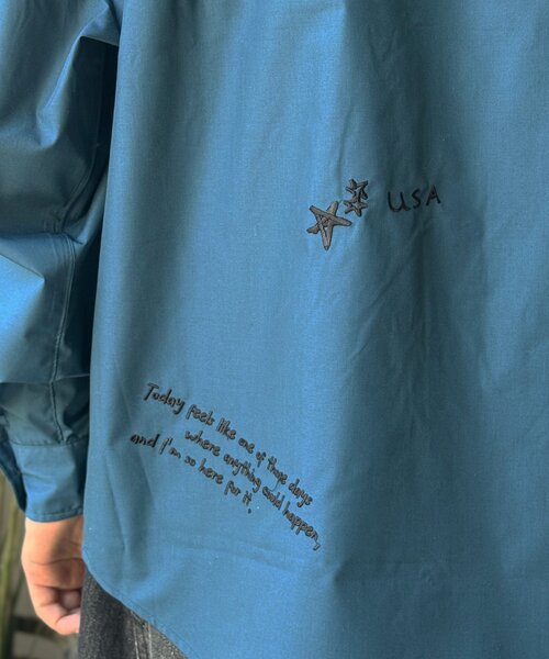 CPCM(シーピーシーエム)の「落書き刺繍シャツ(シャツ/ブラウス・レディース・グリーン/ネイビー/サックスブルー・FREE)」の16枚目の写真