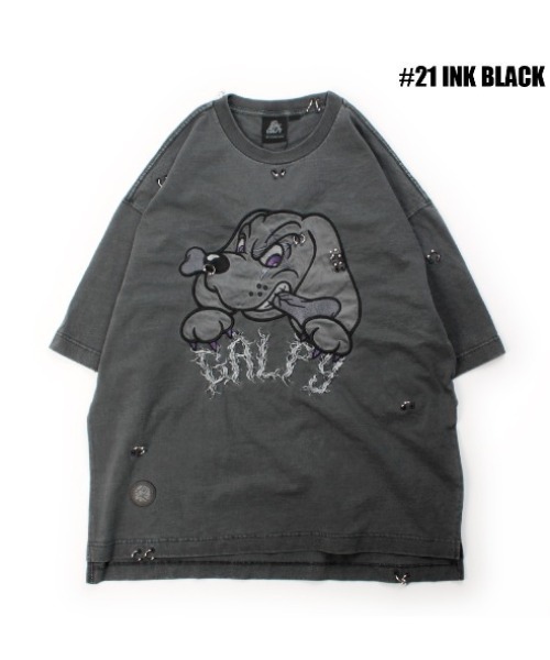 GALFY(ガルフィー)の「A'GEM/9 × .kom 『GALFY/ガルフィー』バチバチピアスTee(Tシャツ/カットソー・メンズ・グレー/ブラック/ブラック×グレー・L)」の9枚目の写真