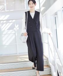 Dessin（デッサン）の「【洗える】セットアップ風ジレオールインワン（サロペット/オーバーオール）」