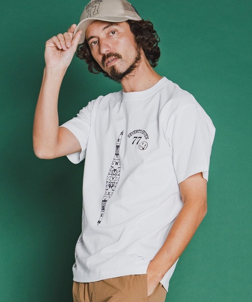 seventy seven(セブンティセブン)の「mt10179-middle onz S-S t-shirts (77mix26S) Tシャツ(7726S260)(Tシャツ/カットソー・メンズ・ホワイト/ブラック/レモンイエロー・L/M/S/XL)」の12枚目の写真