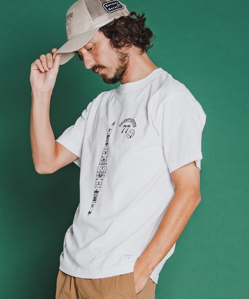 seventy seven(セブンティセブン)の「mt10179-middle onz S-S t-shirts (77mix26S) Tシャツ(7726S260)(Tシャツ/カットソー・メンズ・ホワイト/ブラック/レモンイエロー・L/M/S/XL)」の14枚目の写真
