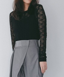 AJUGA. | ストレッチシアーレース長袖トップス(Tシャツ/カットソー)