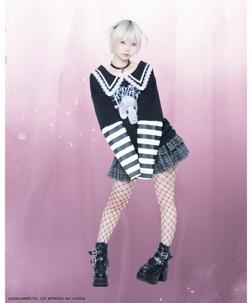 TRAVAS TOKYO(トラバス トウキョウ)の「『TRAVAS TOKYO/トラバス トーキョー』マイメロコラボレイヤードTEE(Tシャツ/カットソー・レディース・ブラック×ホワイト/ブラック×ピンク・FREE)」の7枚目の写真
