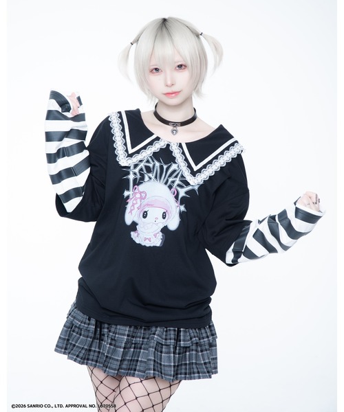 TRAVAS TOKYO(トラバス トウキョウ)の「『TRAVAS TOKYO/トラバス トーキョー』マイメロコラボレイヤードTEE(Tシャツ/カットソー・レディース・ブラック×ホワイト/ブラック×ピンク・FREE)」の14枚目の写真