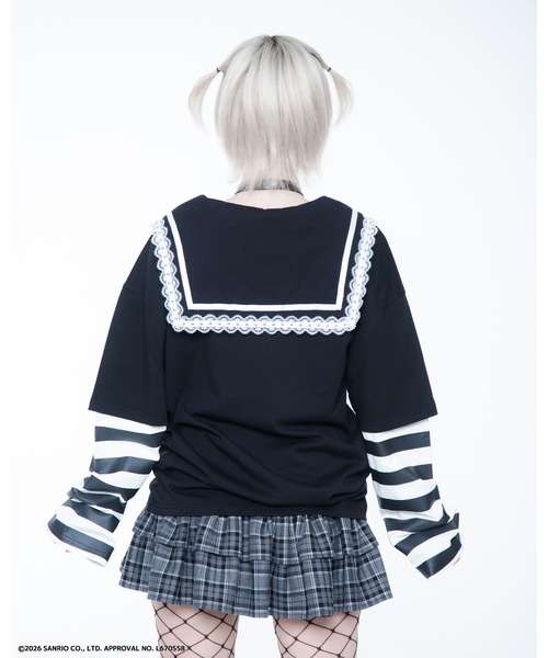 TRAVAS TOKYO(トラバス トウキョウ)の「『TRAVAS TOKYO/トラバス トーキョー』マイメロコラボレイヤードTEE(Tシャツ/カットソー・レディース・ブラック×ホワイト/ブラック×ピンク・FREE)」の17枚目の写真
