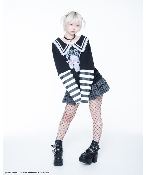 TRAVAS TOKYO(トラバス トウキョウ)の「『TRAVAS TOKYO/トラバス トーキョー』マイメロコラボレイヤードTEE(Tシャツ/カットソー・レディース・ブラック×ホワイト/ブラック×ピンク・FREE)」の19枚目の写真