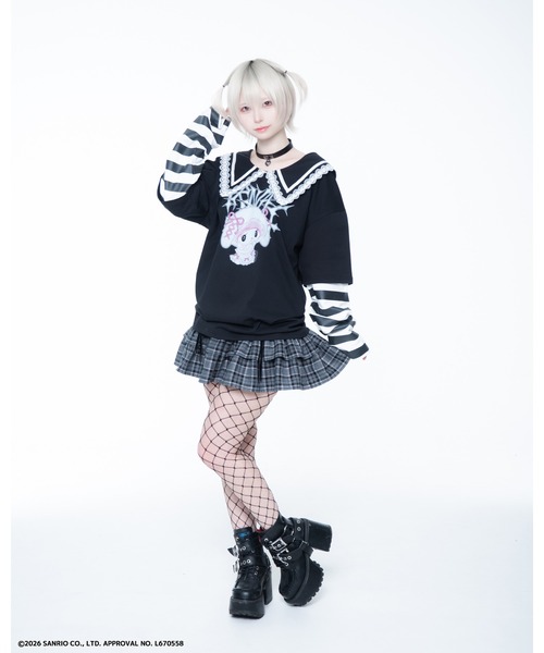 TRAVAS TOKYO(トラバス トウキョウ)の「『TRAVAS TOKYO/トラバス トーキョー』マイメロコラボレイヤードTEE(Tシャツ/カットソー・レディース・ブラック×ホワイト/ブラック×ピンク・FREE)」の20枚目の写真
