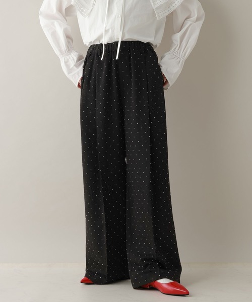 RAGEBLUE（レイジブルー）の「ドットワイドイージーパンツ（スラックス・レディース・ブラック/ネイビー・FREE）」の2枚目の写真