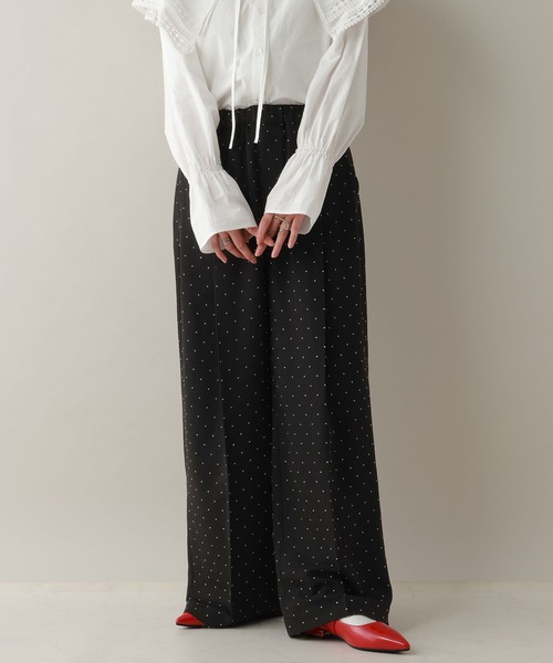 RAGEBLUE（レイジブルー）の「ドットワイドイージーパンツ（スラックス・レディース・ブラック/ネイビー・FREE）」の5枚目の写真