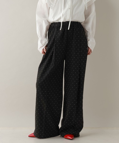 RAGEBLUE（レイジブルー）の「ドットワイドイージーパンツ（スラックス・レディース・ブラック/ネイビー・FREE）」の6枚目の写真