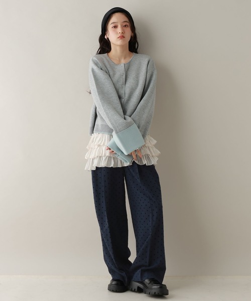 RAGEBLUE（レイジブルー）の「ドットワイドイージーパンツ（スラックス・レディース・ブラック/ネイビー・FREE）」の8枚目の写真