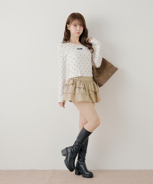 Chico(チコ)の「花柄レイヤードトップス(Tシャツ/カットソー・レディース・ブルー/ブルー系その他3/ホワイト系その他3/ピンク・FREE)」の9枚目の写真