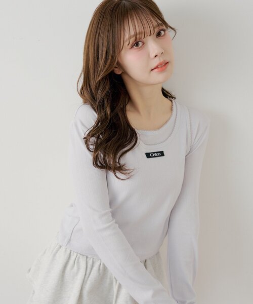 Chico(チコ)の「花柄レイヤードトップス(Tシャツ/カットソー・レディース・ブルー/ブルー系その他3/ホワイト系その他3/ピンク・FREE)」の17枚目の写真