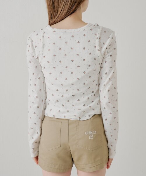 Chico(チコ)の「花柄レイヤードトップス(Tシャツ/カットソー・レディース・ブルー/ブルー系その他3/ホワイト系その他3/ピンク・FREE)」の20枚目の写真