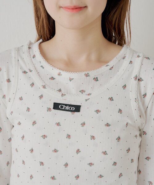 Chico(チコ)の「花柄レイヤードトップス(Tシャツ/カットソー・レディース・ブルー/ブルー系その他3/ホワイト系その他3/ピンク・FREE)」の21枚目の写真