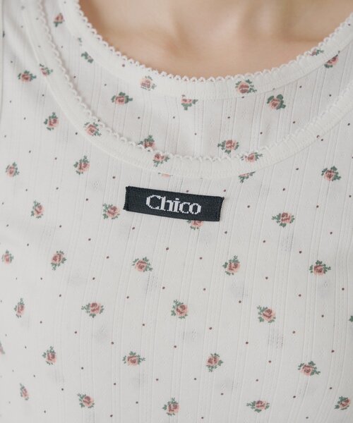 Chico(チコ)の「花柄レイヤードトップス(Tシャツ/カットソー・レディース・ブルー/ブルー系その他3/ホワイト系その他3/ピンク・FREE)」の22枚目の写真