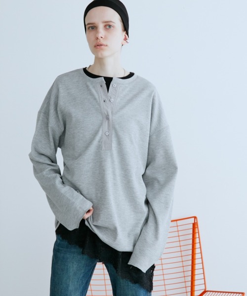 Auntie Rosa Holiday(アンティローザホリデー)の「イレギュラーヘムレースロンT(Tシャツ/カットソー・レディース・ブラック/オフホワイト・FREE)」の15枚目の写真