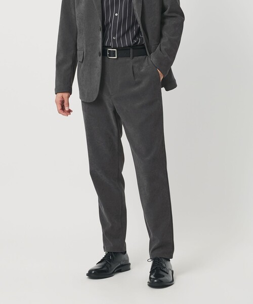 BEAUTY&YOUTH UNITED ARROWS(ビューティーアンドユースユナイテッドアローズ)の「ブラッシュド ツイル ワンプリーツ テーパード イージーパンツ NO.5 セットアップ対応可能(その他パンツ・メンズ・ダークグレー/ネイビー・L/XL/S/M)」の1枚目の写真