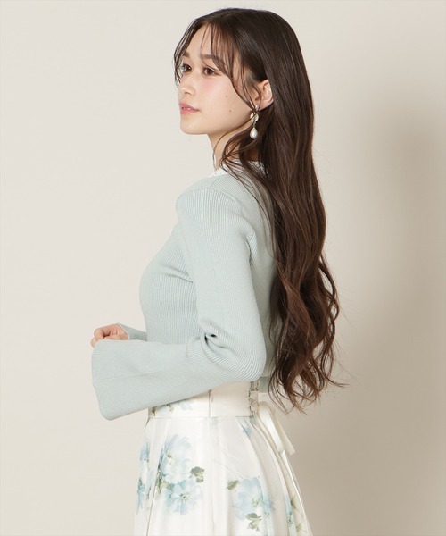 WILLSELECTION（ウィルセレクション）の「リボンレースカラーフレアスリーブニット（ニット/セーター・レディース・ミント/オフホワイト/イエロー/ピンク/ブラック・FREE）」の21枚目の写真