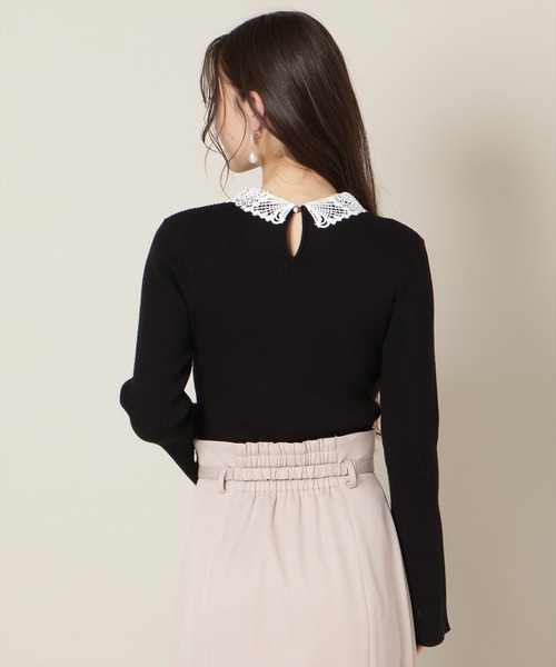 WILLSELECTION（ウィルセレクション）の「リボンレースカラーフレアスリーブニット（ニット/セーター・レディース・ミント/オフホワイト/イエロー/ピンク/ブラック・FREE）」の15枚目の写真