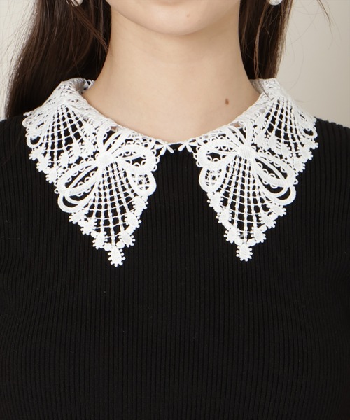 WILLSELECTION（ウィルセレクション）の「リボンレースカラーフレアスリーブニット（ニット/セーター・レディース・ミント/オフホワイト/イエロー/ピンク/ブラック・FREE）」の16枚目の写真