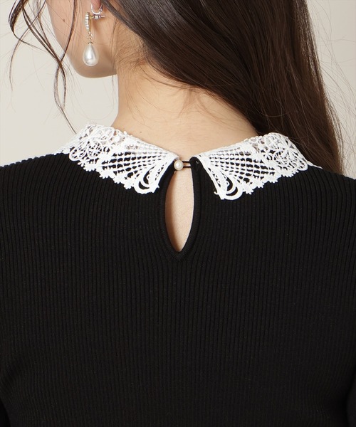 WILLSELECTION（ウィルセレクション）の「リボンレースカラーフレアスリーブニット（ニット/セーター・レディース・ミント/オフホワイト/イエロー/ピンク/ブラック・FREE）」の17枚目の写真