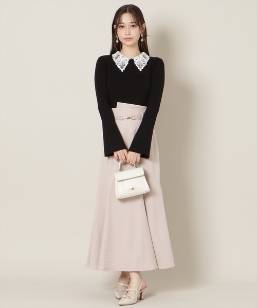 WILLSELECTION（ウィルセレクション）の「リボンレースカラーフレアスリーブニット（ニット/セーター・レディース・ミント/オフホワイト/イエロー/ピンク/ブラック・FREE）」の19枚目の写真