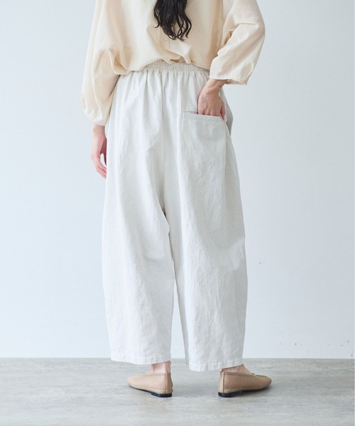 yuni（ユニ　）の「Ccotton/Linen denim wide cocoon パンツ（デニムパンツ・レディース・サックスブルー/ホワイト・FREE）」の18枚目の写真